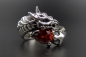 Mobile Preview: Ring Drache Drachenblut Drachenherz Zirkonia Silber rot Stein